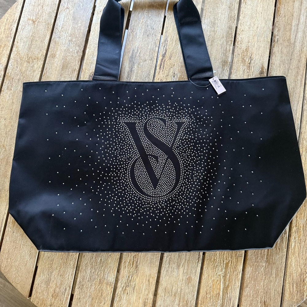 Victoria's Secret Black Tote with Silver Accents